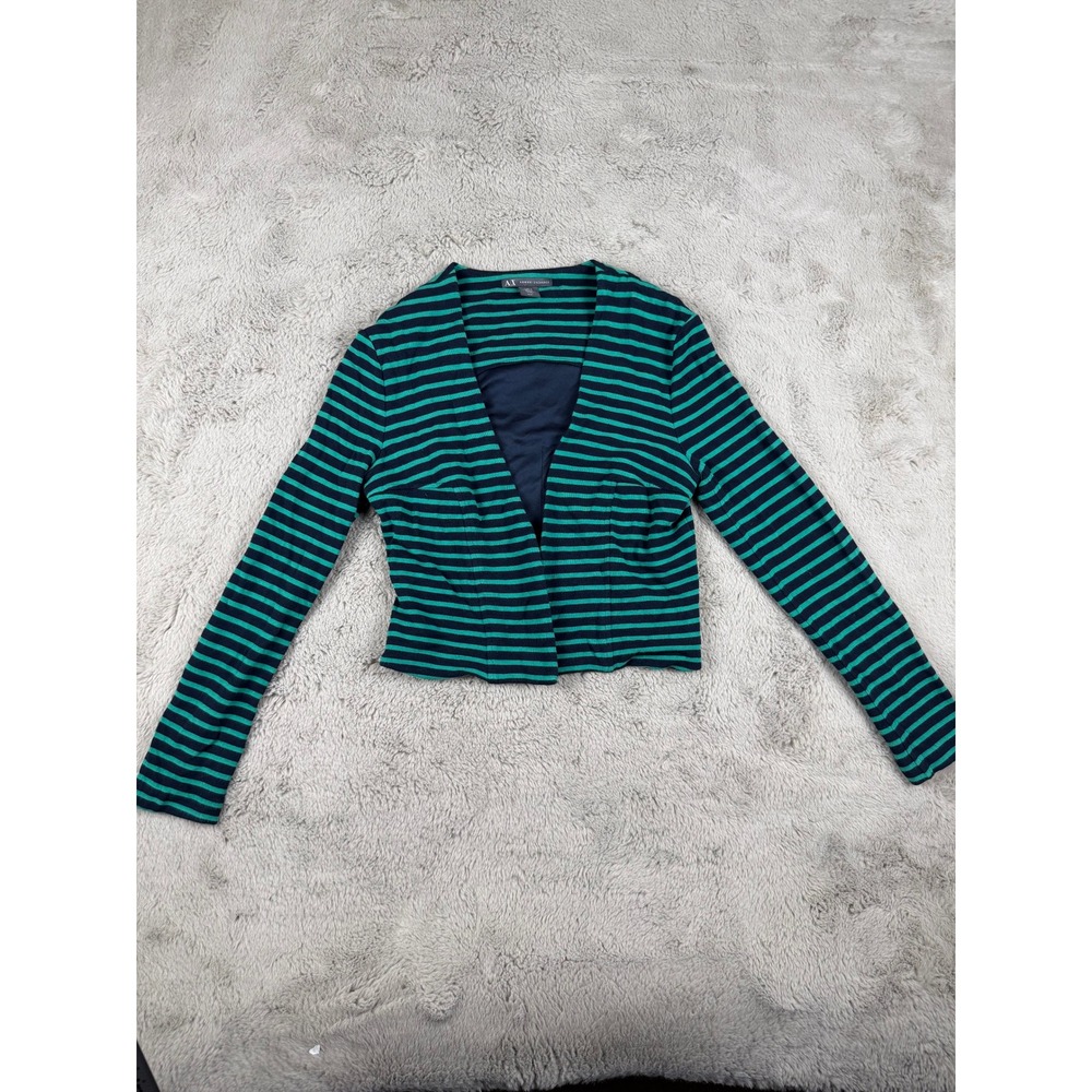 Armani Exchange Striped Cropped Blazer‎ Career Jacket M Y2K Retro City